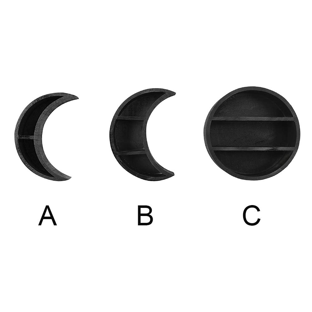 Floating Moon Wall Shelf - Wooden Photo Display Shelf for Essential Oils & Decor | Nursery, Bedroom, Living Room Storage Solution | Perfect for Wall Organization & Home Decor Display