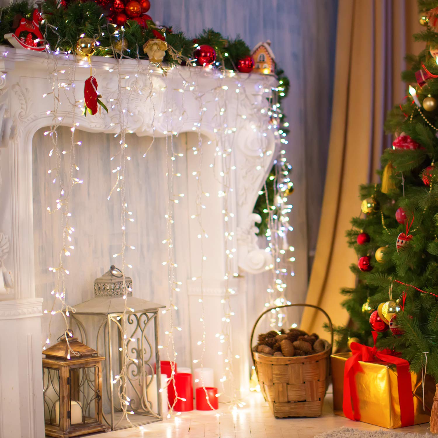 2 Pack 36ft 100 LED Battery Operated String Lights with Remote Timer - Waterproof Fairy Lights for Bedroom, Garden, Party, Christmas Decor - 8 Lighting Modes & Cool White - Perfect for Indoor Outdoor Wedding, Patio, Backyard, Holiday Decorations