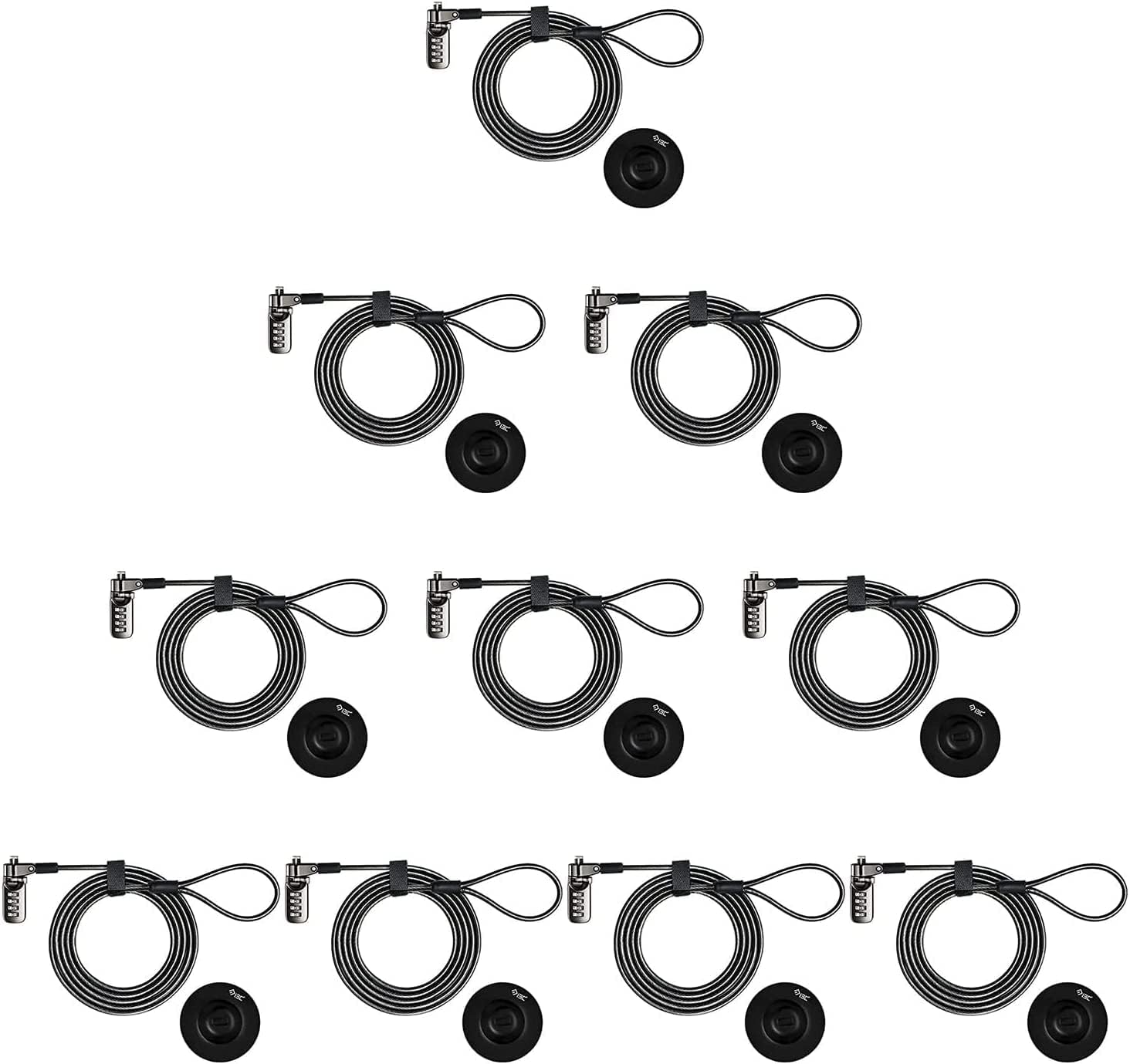 4-Digit Combination Laptop Cable Lock - Anti-Theft Security Lock for iPad, Tablet, MacBook, Dell, HP, Samsung & More (10 Pack) | Perfect for Offices, Schools, Libraries & Coffee Shops