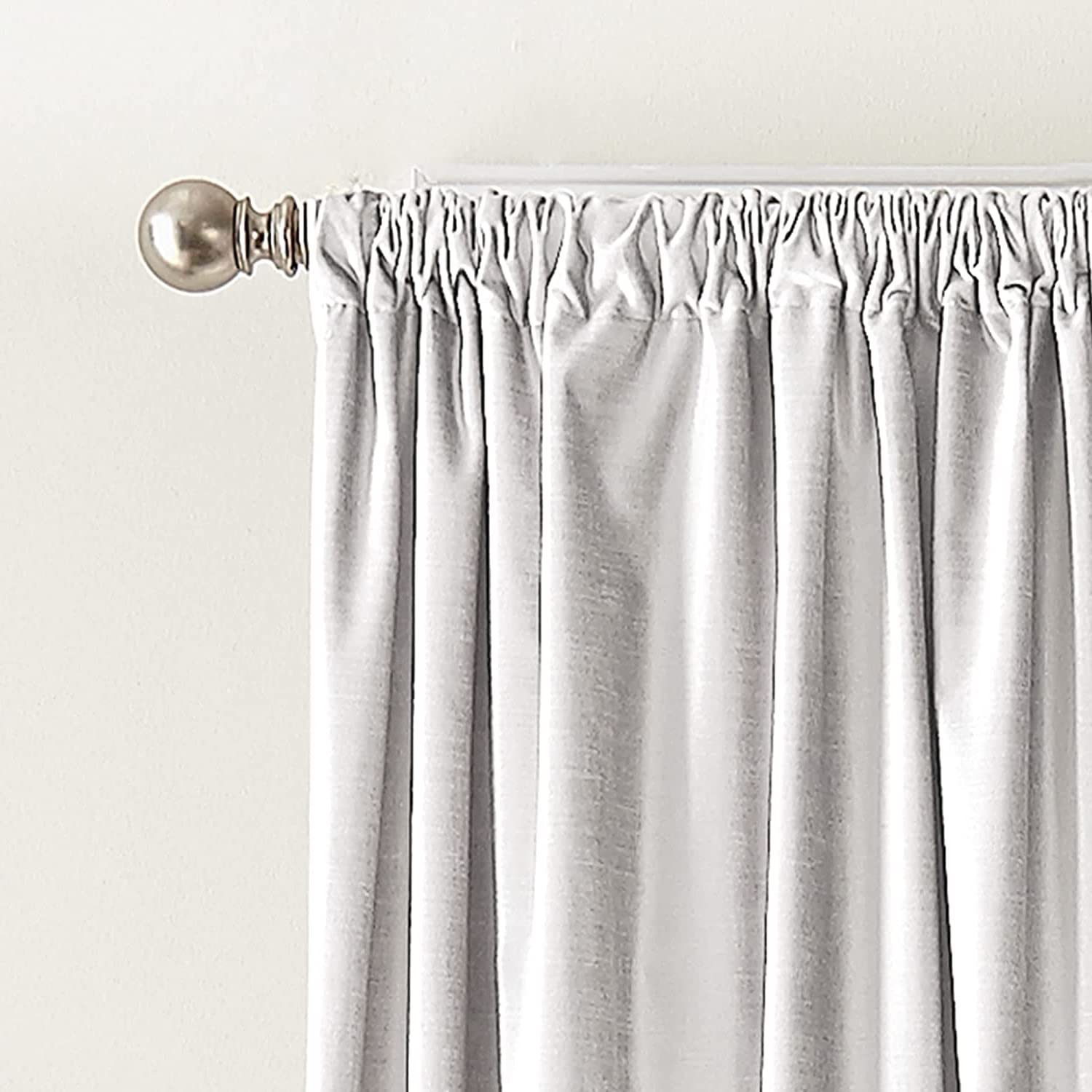 DKNY Modern Knotted Velvet Lined Curtain Panels (Pair) - 96 Inch Winter White Window Drapes for Living Room & Bedroom Blackout Treatment