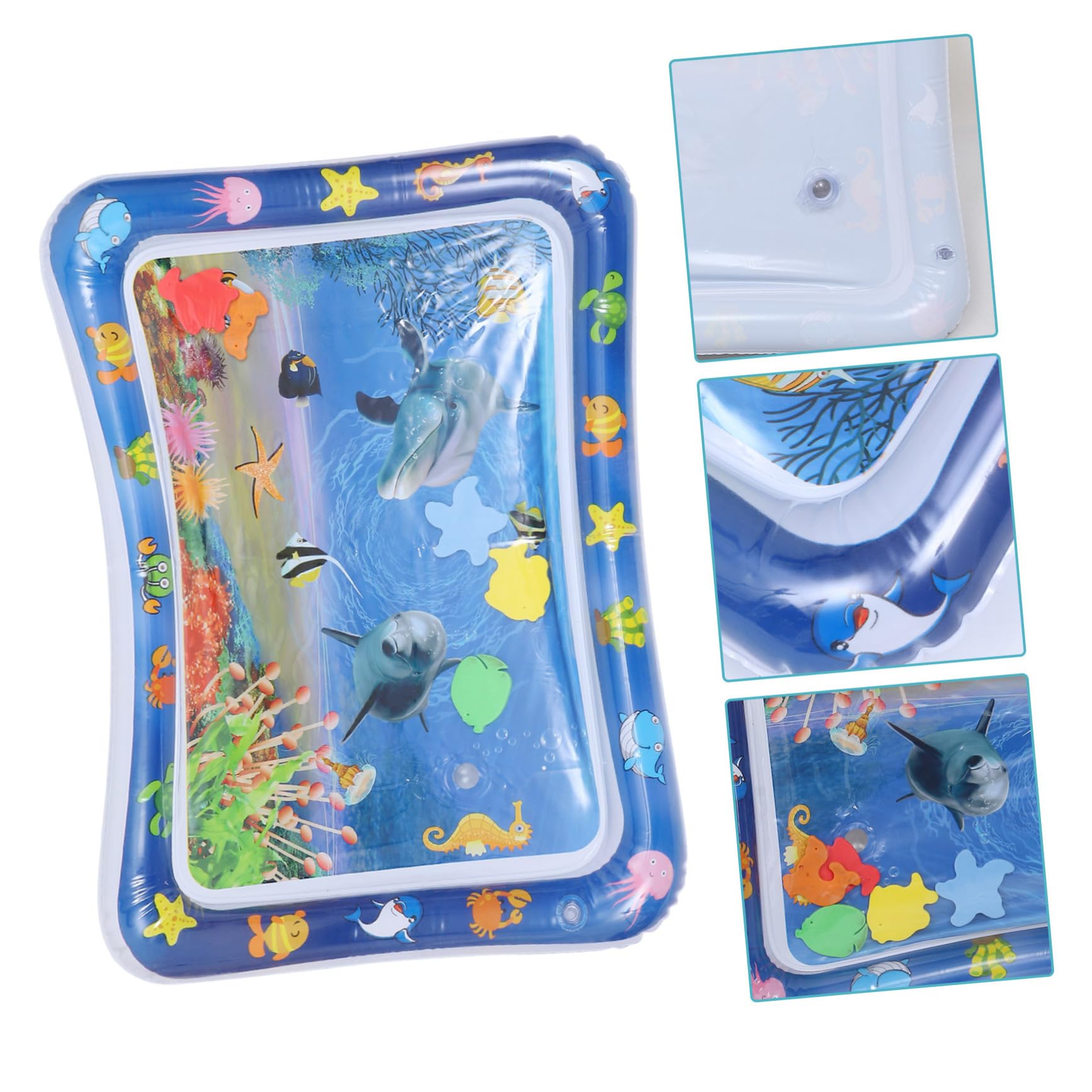 ULDIGI Inflatable Water Play Mat for Babies - Blue Plastic Water Cushion Pad, Outdoor & Indoor Toddler Activity Mat - Perfect for Pool, Beach, Backyard, and Playroom Fun