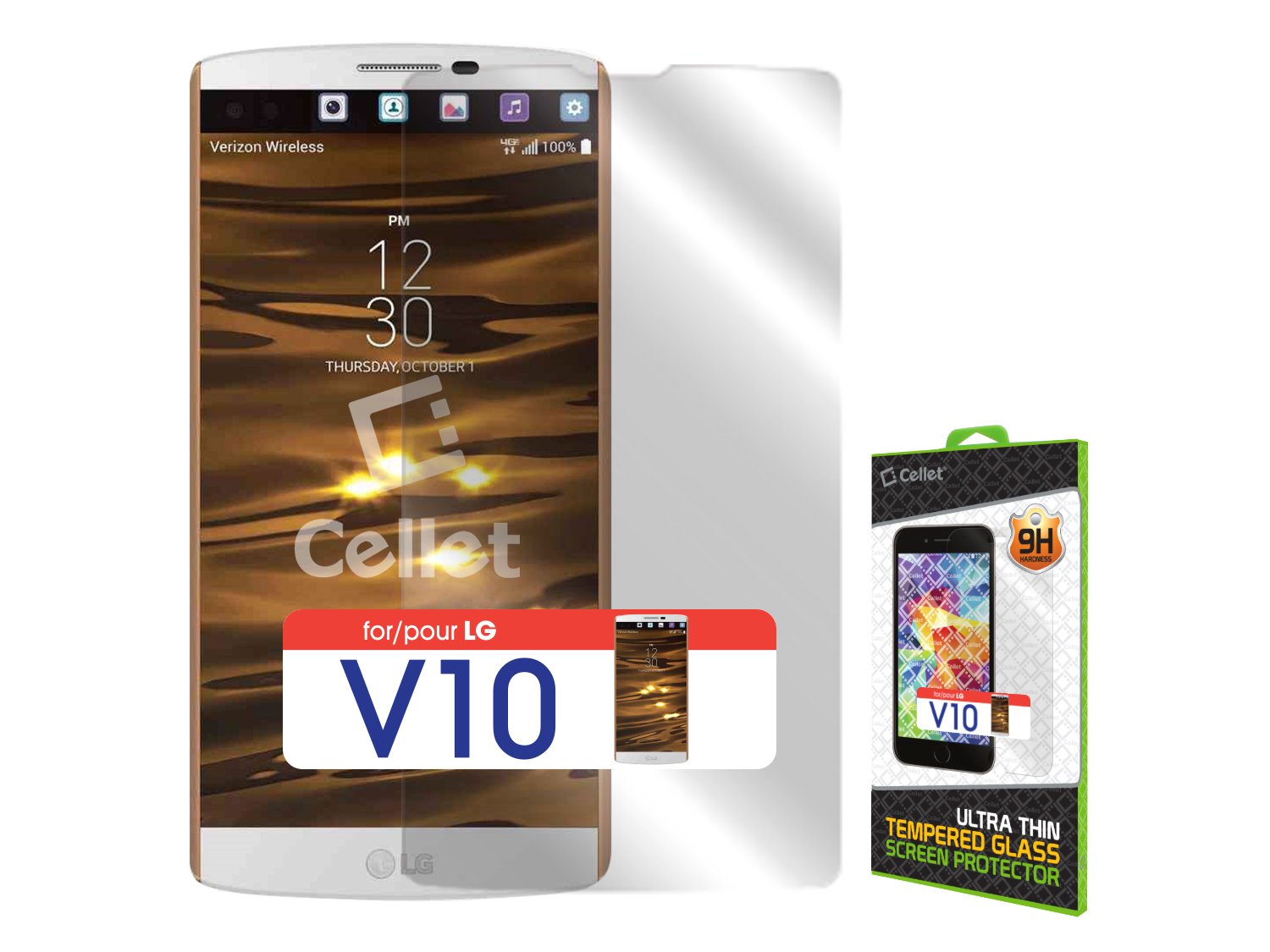 Premium Tempered Glass for LG V10 - Clear Screen Protector for Work & Travel