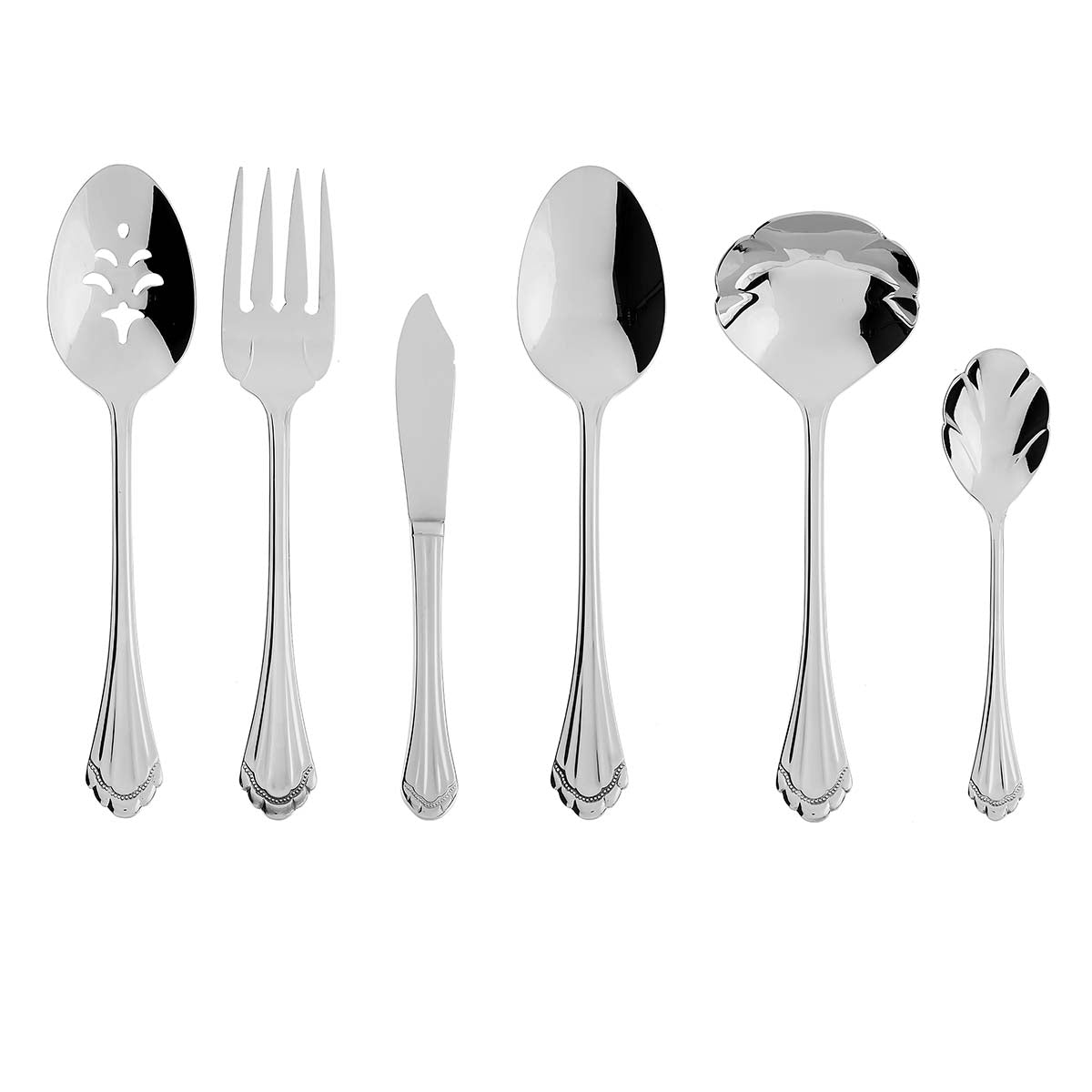 Marquette 18/8 Stainless Steel 6-Piece Hostess Set - Elegant Flatware for Dinner Parties, Weddings & Formal Dining