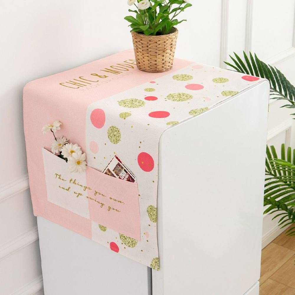 Nordic Style Washing Machine Cover - Dust Proof Washer Protector with Pocket, Microwave & Refrigerator Dust Cover Set, Home Appliance Accessories for Laundry Room & Kitchen Protection