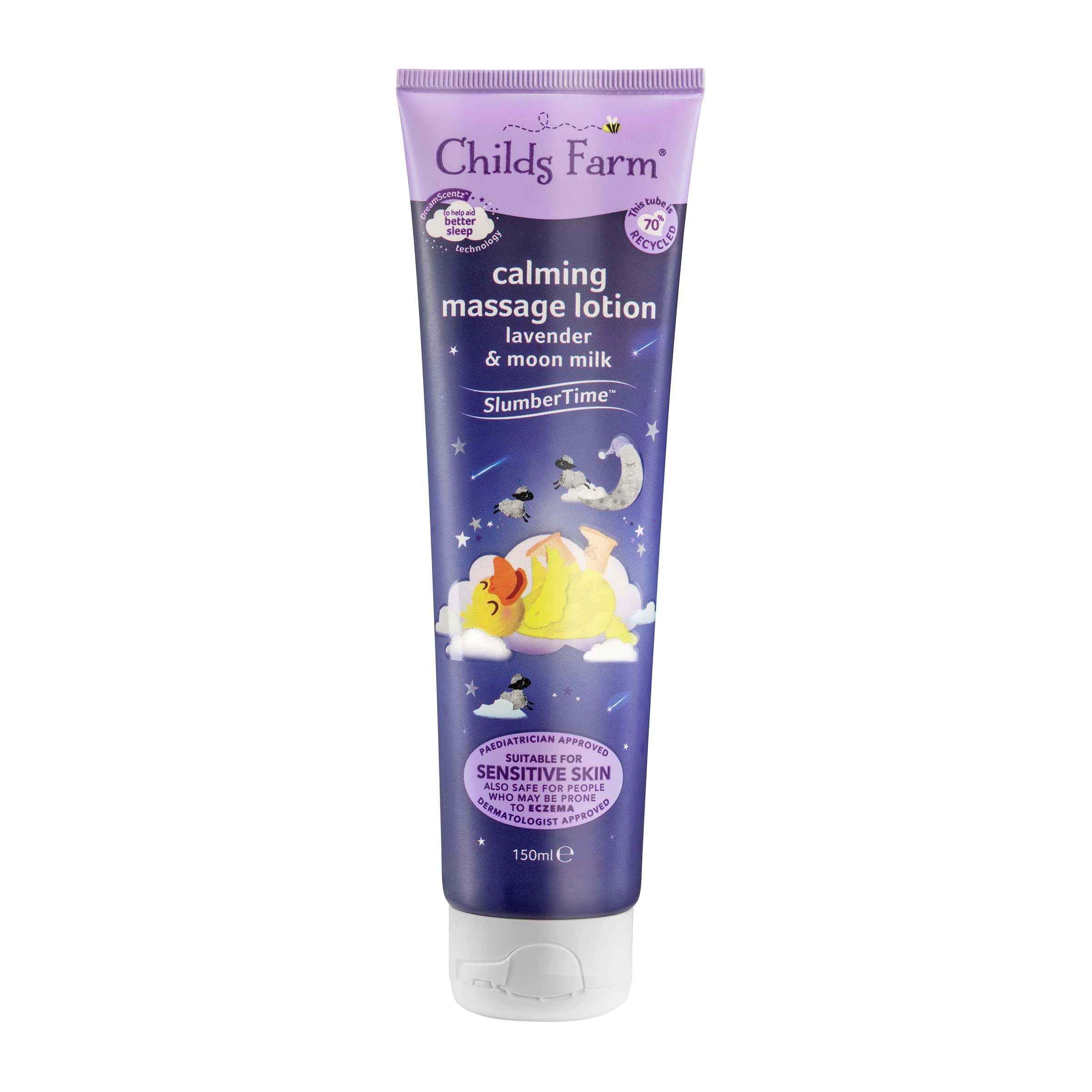 Childs Farm Slumber Time Sleep Calming Massage Lotion - Lavender & Moon Milk for Babies with Dry, Sensitive & Eczema-Prone Skin - 150ml | Perfect for Bedtime Routine & Relaxing Baby Massage