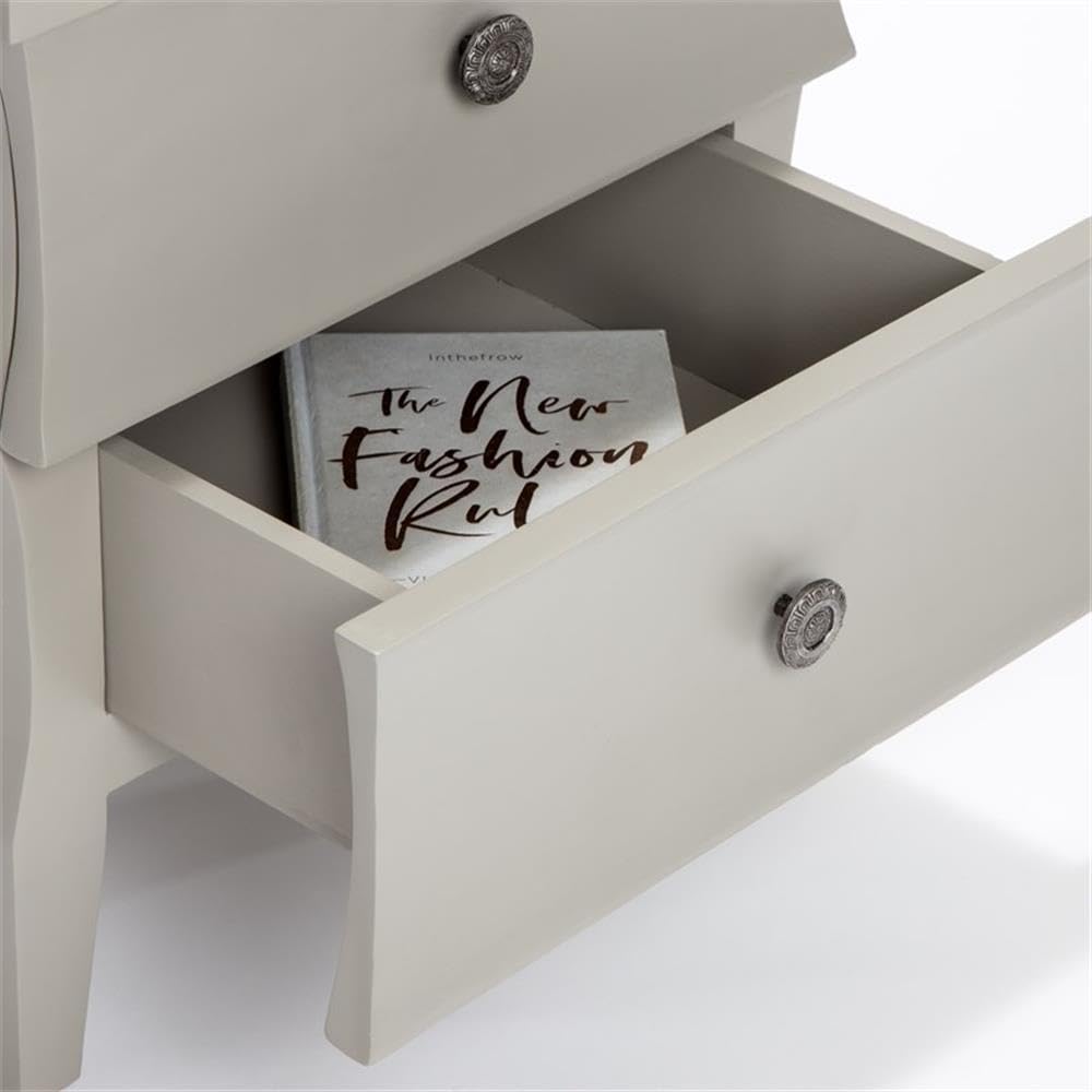 Arlan End Table Nightstand with Drawers - Solid Wood Bedside Table for Living Room or Bedroom - Modern Farmhouse Style Storage Furniture - Grey - Perfect for Small Spaces, Home Decor & Organizing Essentials