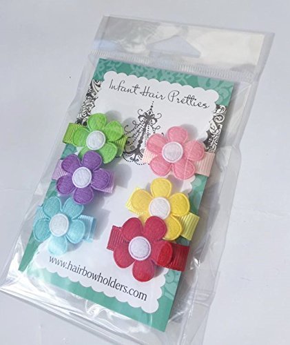 Soft Baby Hair Bows with Self Fasteners - Cute Flower Hair Accessories for Newborns & Baby Showers