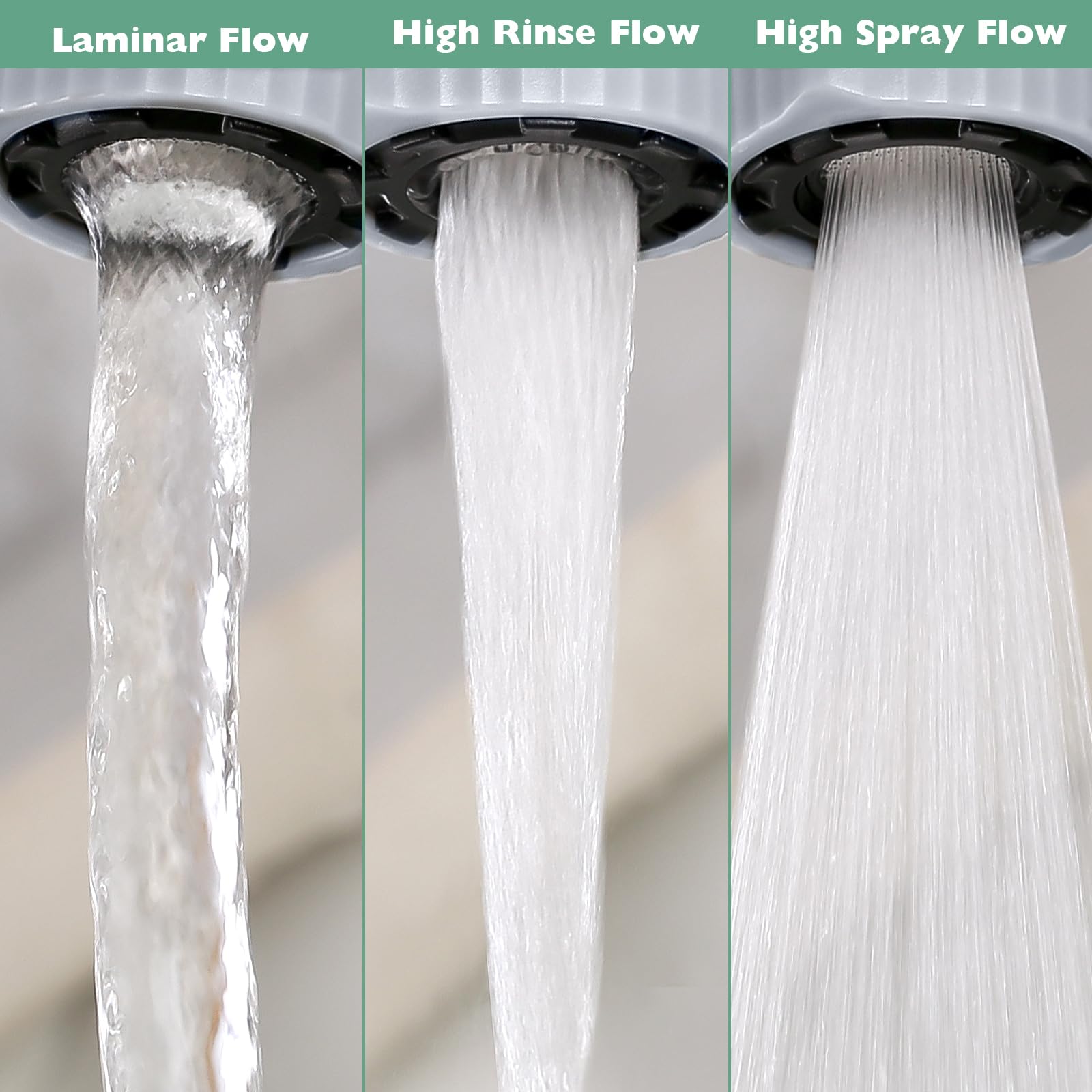 360° Swivel Faucet Aerator - 3-Function Kitchen Sink Nozzle for Easy Cleaning