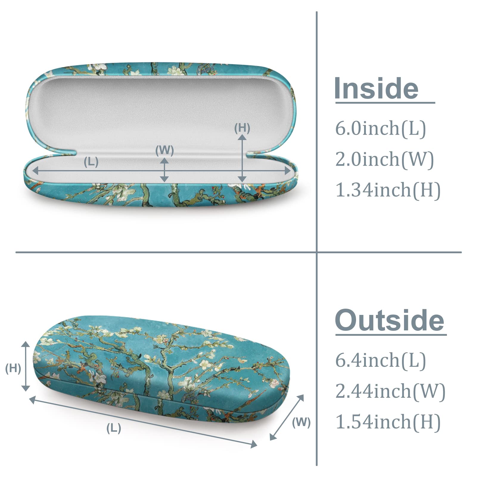 Fintie Hard Shell Protective Eyeglasses Case with Cleaning Cloth - Durable Portable Glasses Holder for Men & Women - Perfect for Travel, Work, and Everyday Use