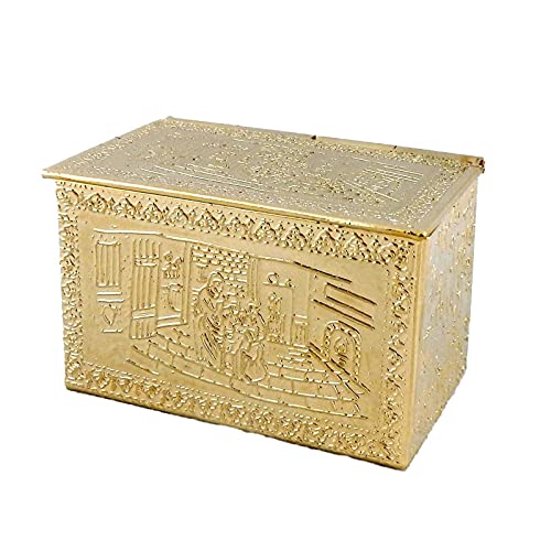 Melody Jane 1:12 Scale Miniature Dollhouse Accessories - Brass Fireplace Log Box Holder for Realistic Dollhouse Decor | Perfect for Victorian & Modern Dollhouse Scenes