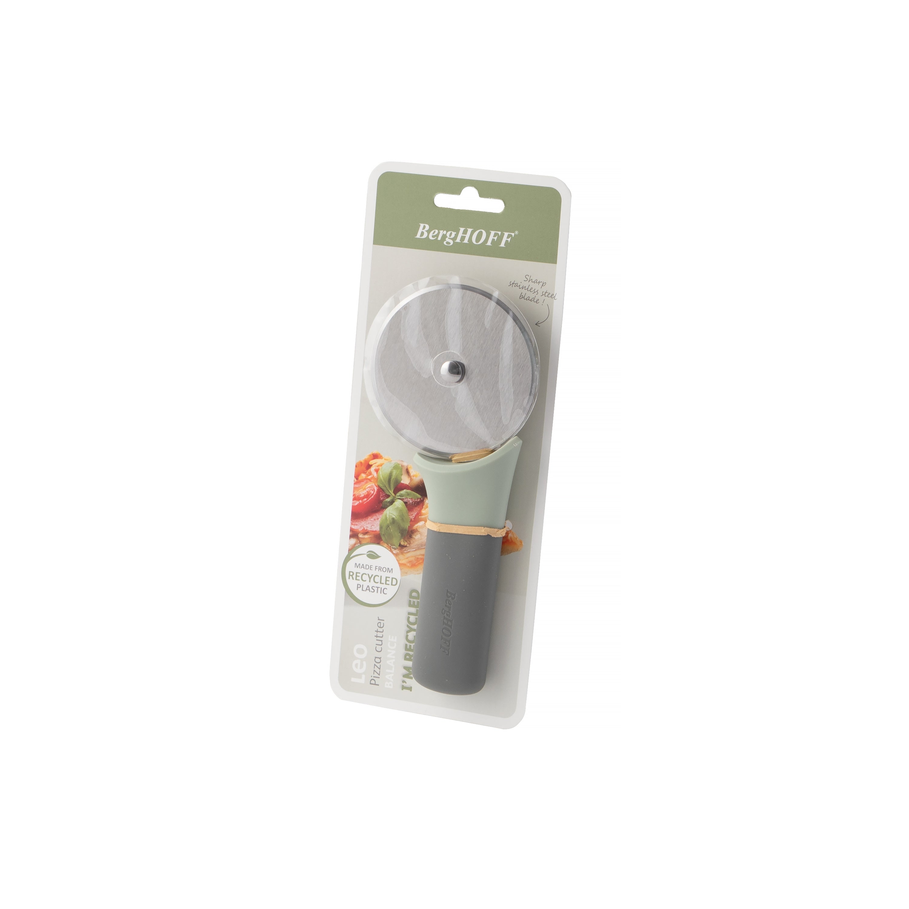 BergHOFF Leo Balance Stainless Steel Pizza Cutter 7.5 Inch - Eco-Friendly Recycled Material - Perfect for Home Kitchen, Pizza Parties & Restaurant Use