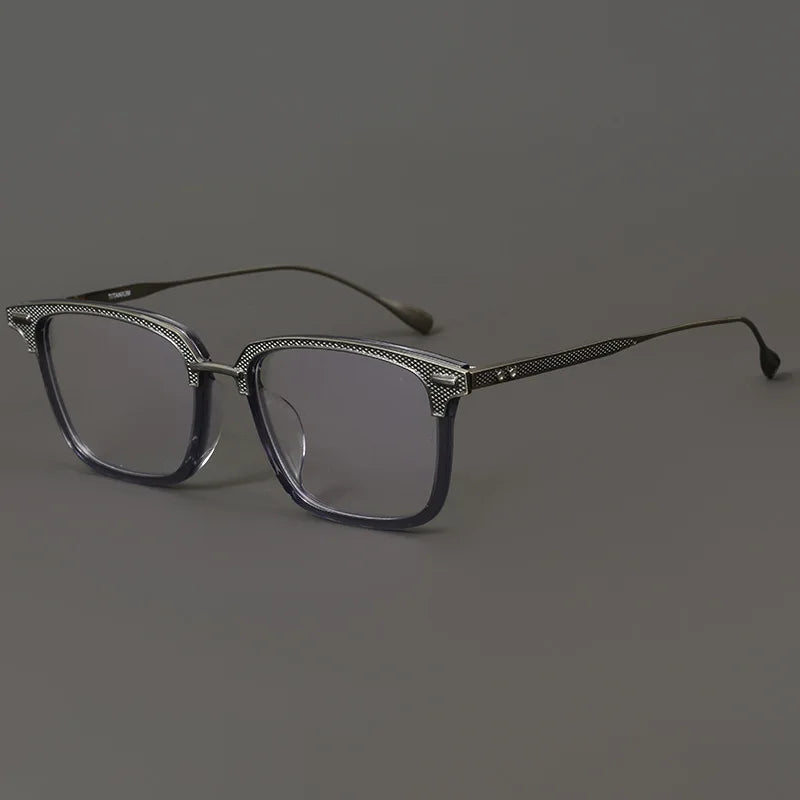Stylish Black Unisex Titanium Square Full Rim Eyeglasses 42085 - Perfect for Work, Reading & Fashion