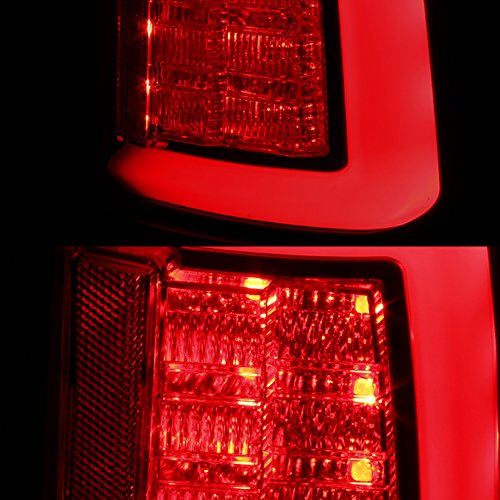 AKKON Black Smoked LED Tail Lights for 2009-2018 Dodge Ram 1500/2500/3500 - Halogen Replacement V2 Brake Lamps Pair (Perfect for Off-Roading & Night Driving)