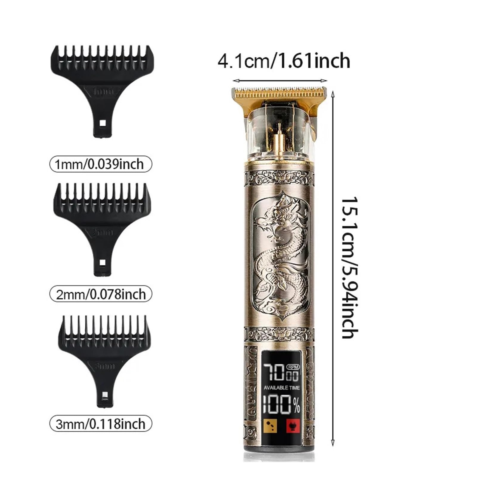 T9 Professional Electric Hair Clipper - USB Rechargeable Cordless Hair Trimmer with 3-Speed Adjustment, Large LCD Screen & Metal Blade for Men's Grooming, Beard & Hair Cutting at Home