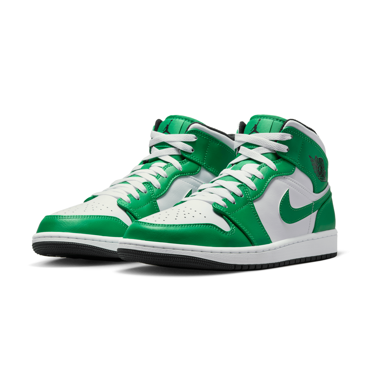 Air Jordan 1 Mid 'Lucky Green' Men's Basketball Shoes - Retro Style Sneakers for Casual Wear & Street Fashion | Perfect for Everyday Outfits & Sneaker Collectors