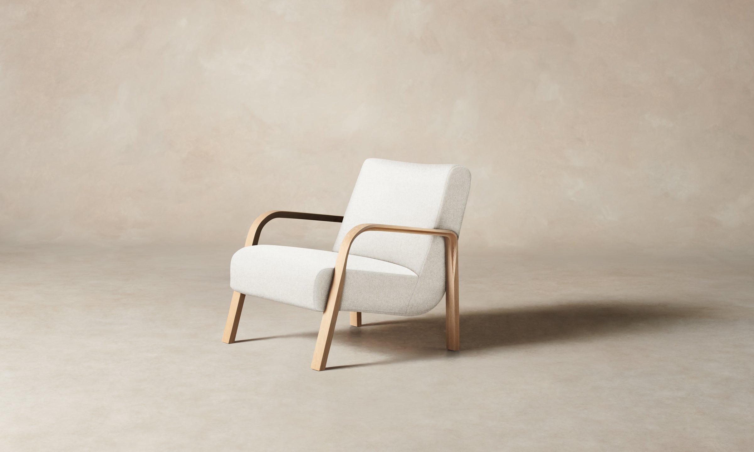 The Felix Chair - Italian Brushed Wool Vanilla Upholstered Lounge Chair | Perfect for Living Room, Office & Reading Nook