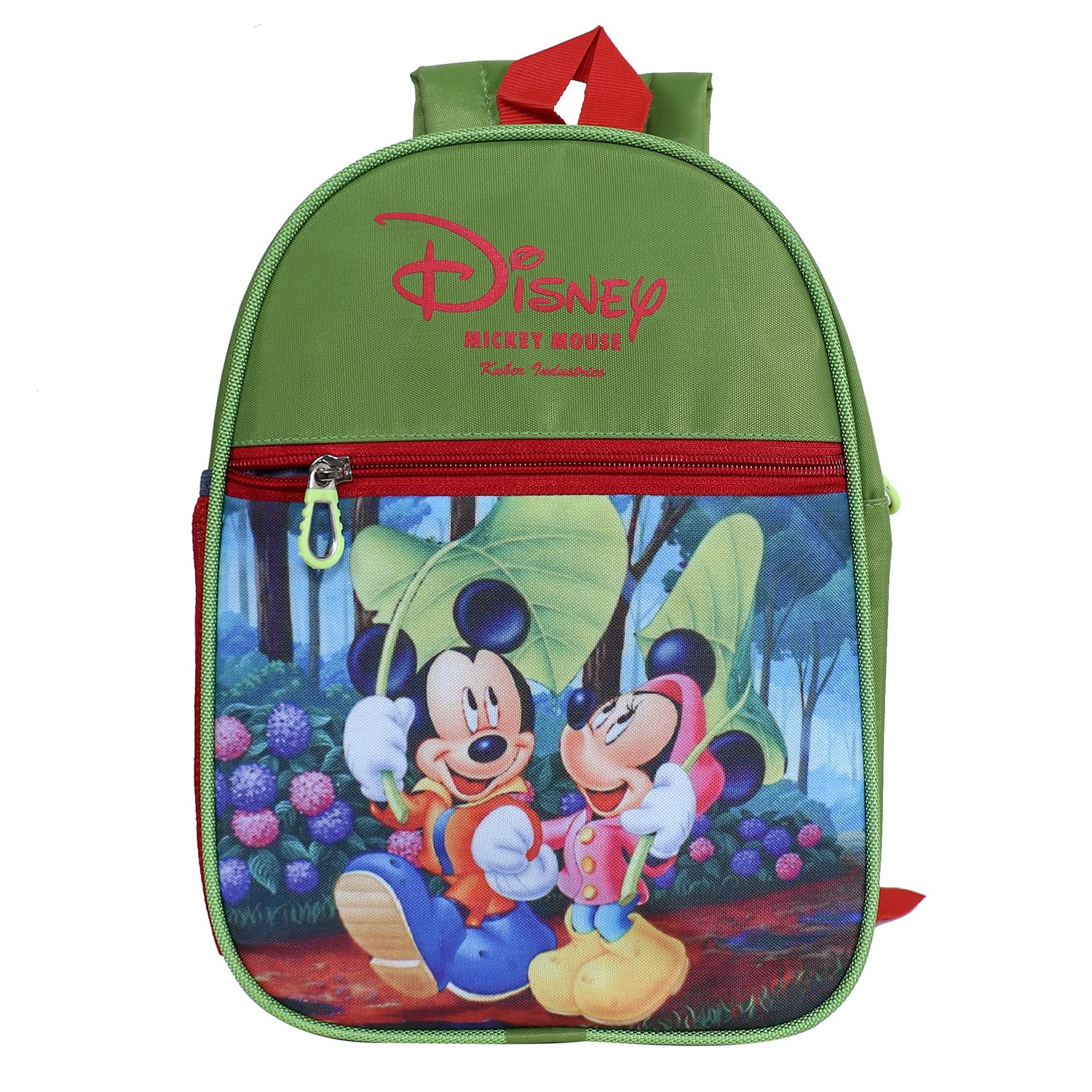 Disney Mickey Mouse Kids School Backpack for Boys & Girls - 2 Compartment Small Bookbag for Elementary Students | Lightweight Green School Bag for Daily Use, Travel & Outdoor Activities
