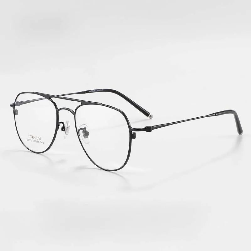 Aror Unisex Full Rim Square Double Bridge Titanium Eyeglasses Frame 89771 - Lightweight Durable Glasses for Work, Reading & Fashion | Perfect for Office, Driving & Everyday Wear
