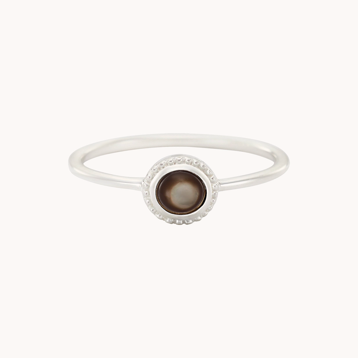 Full Moon Dark Mother of Pearl Silver Ring – Elegant Boho Jewelry for Women, Perfect for Weddings, Parties & Everyday Wear