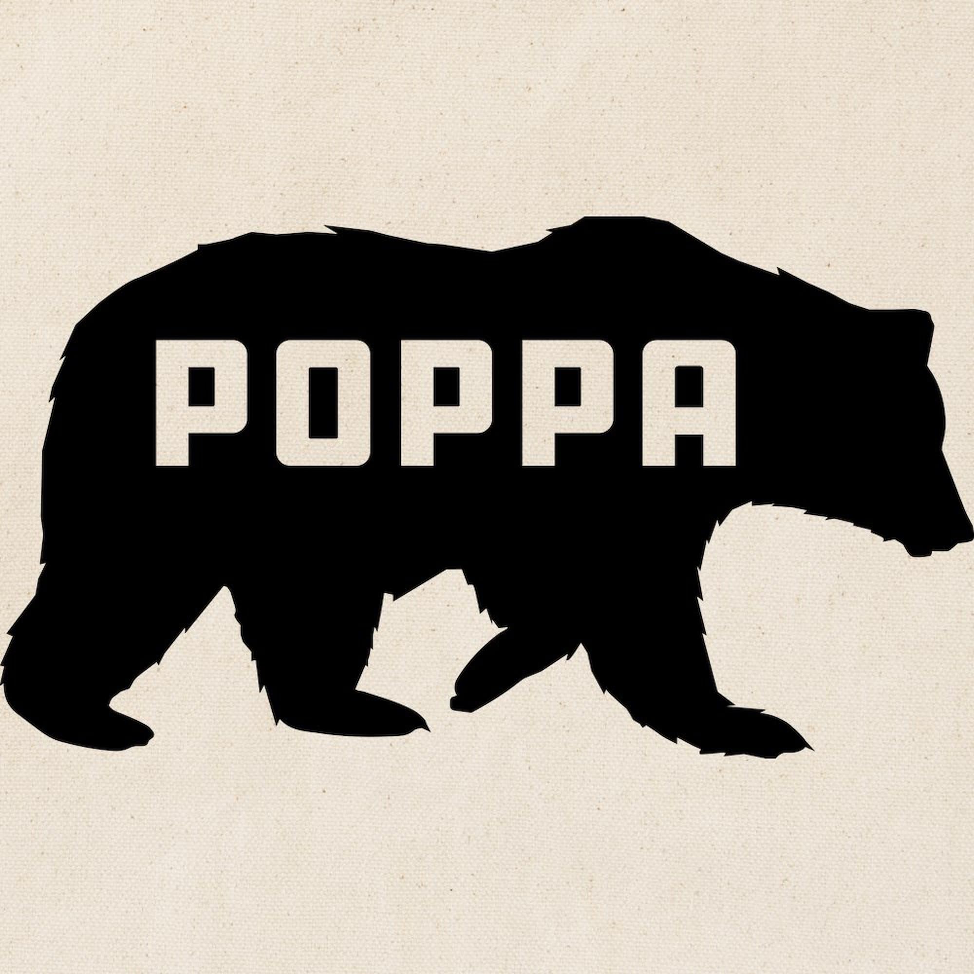 Poppa Bear Canvas Tote Bag - Natural Reusable Shopping Bag for Groceries, Beach & Everyday Use | Durable Eco-Friendly Cotton Tote with Dad-Themed Design