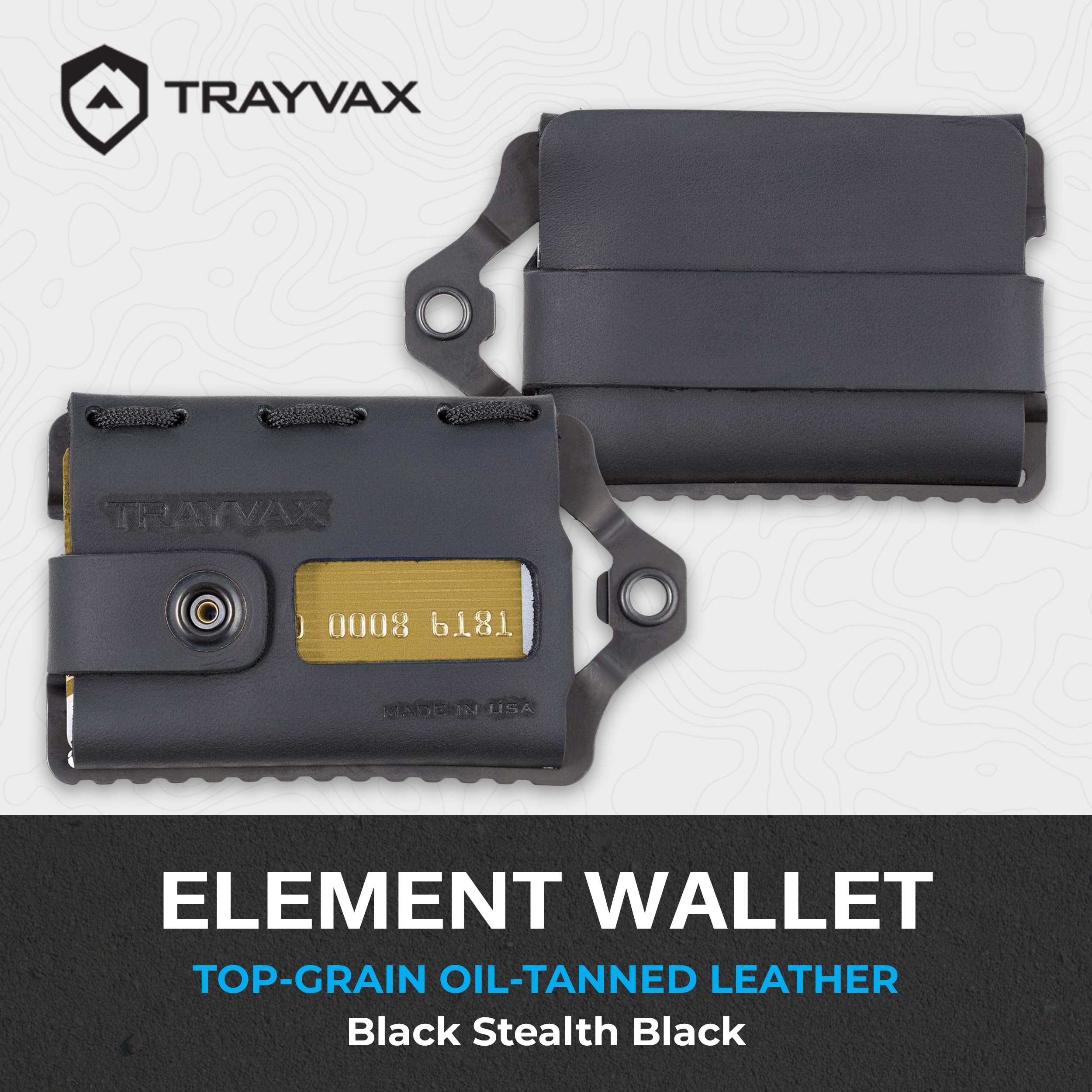 Trayvax Element RFID Blocking Front Pocket Wallet - Slim Leather & Metal Minimalist Credit Card Holder with Money Clip for Men & Women - Perfect for Travel, Everyday Carry & Gift Giving
