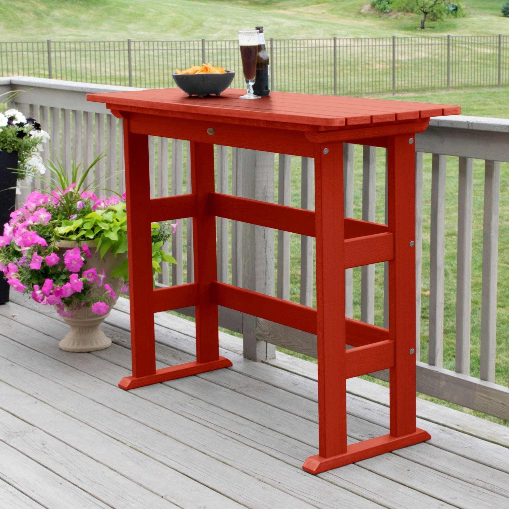 Refurbished Lehigh Bar Height Balcony Table - Outdoor Bistro Set for Patio, Deck & Small Spaces - Perfect for Coffee, Dining & Relaxing