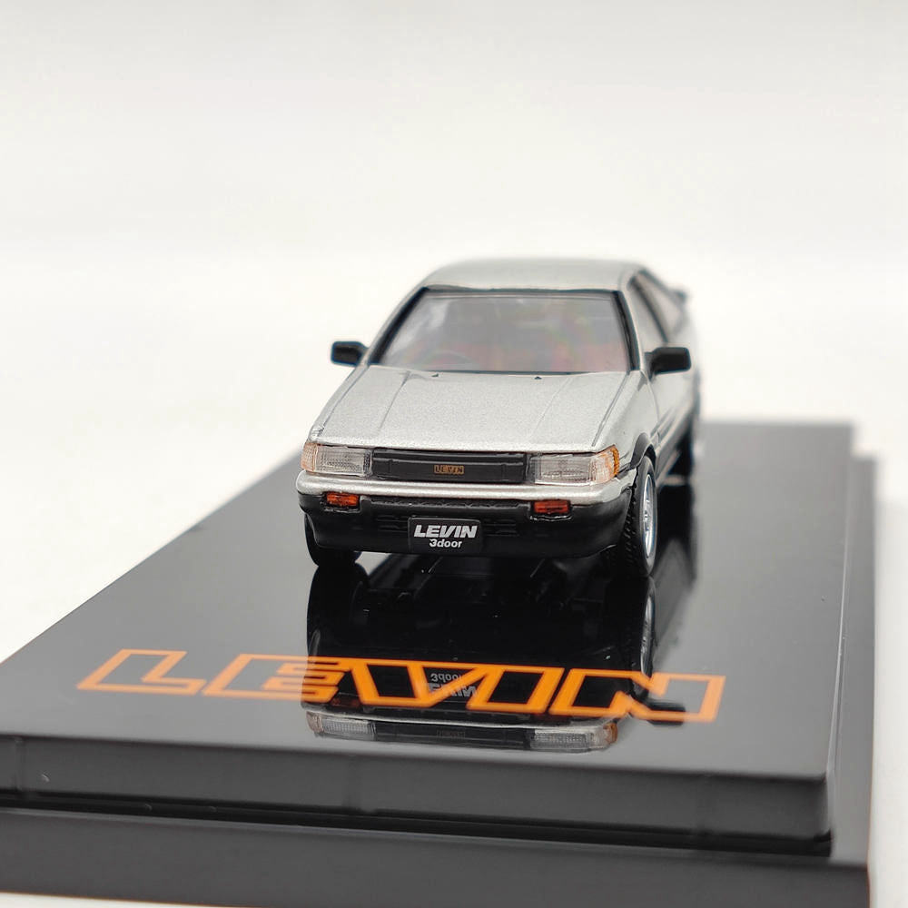 1/64 Scale Toyota Corolla Levin AE86 3-Door GT Apex 1983 Silver Diecast Model Car - Limited Edition Collectible Toy for Adults, Hobby Japan HJ641037ASK - Perfect for Display, Racing Enthusiasts & Anime Fans (Initial D Inspired)