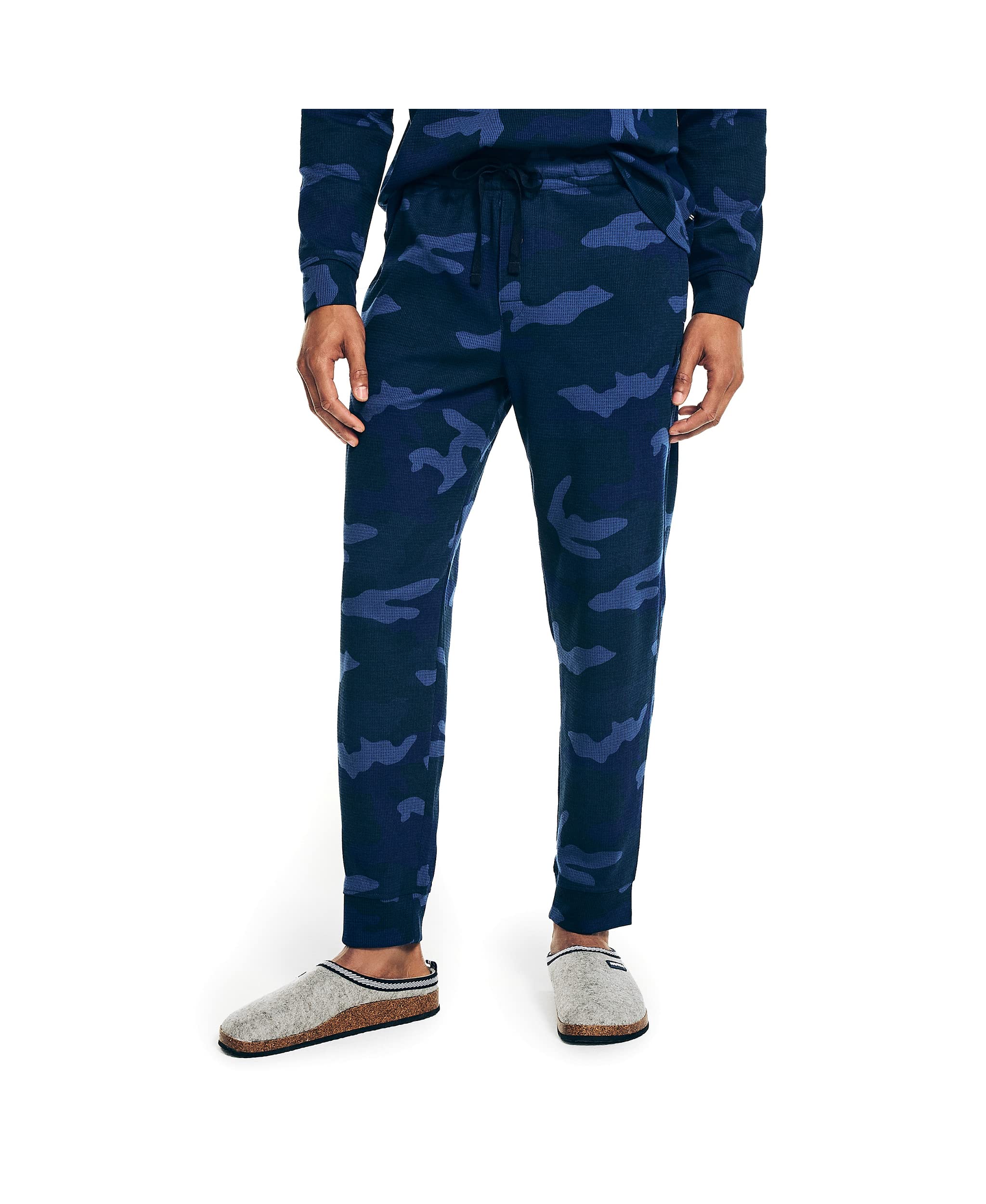 Nautica Men's Waffle Print Pajama Pants Set - Soft & Comfortable Sleepwear for Lounge & Home Relaxation