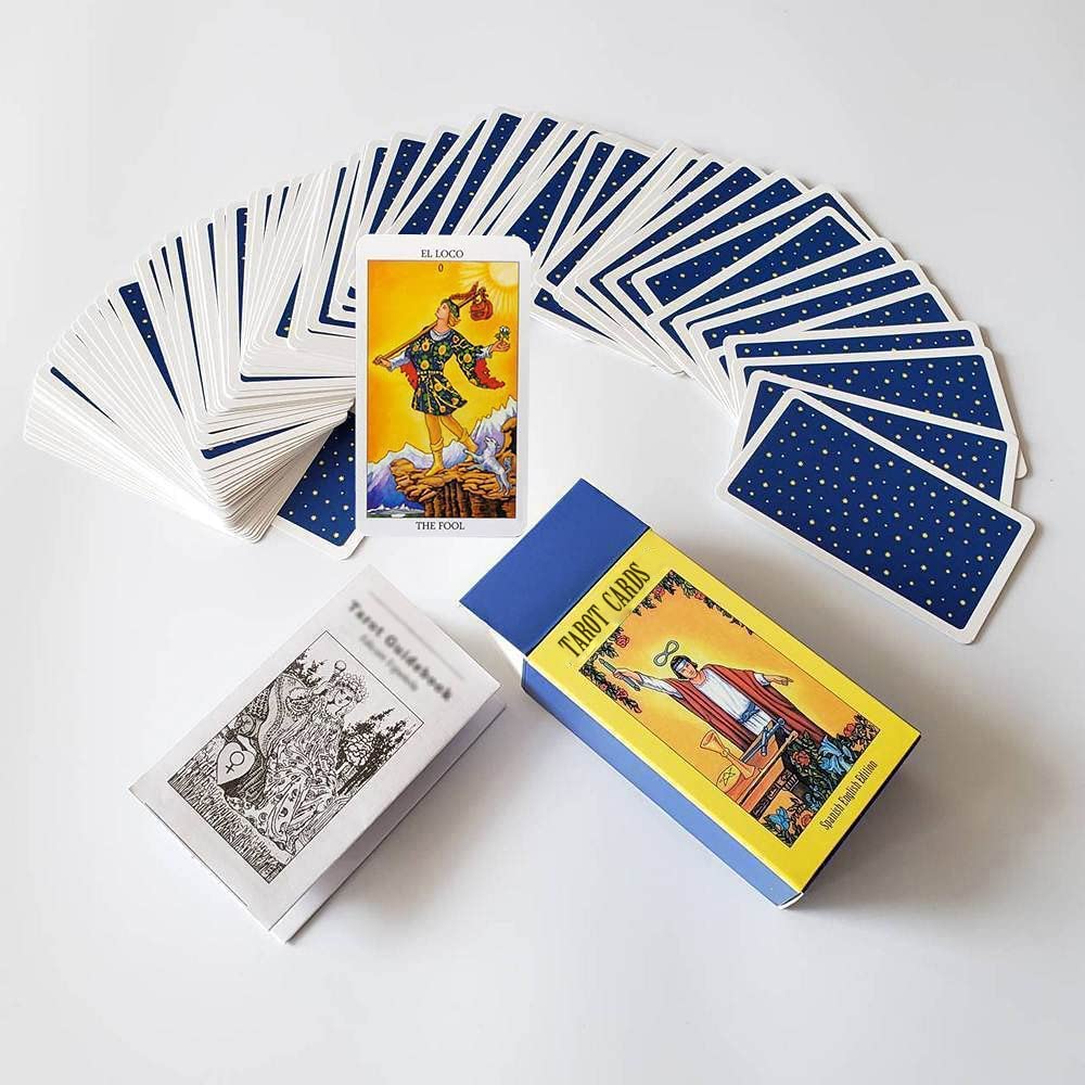 VOVCIG Bilingual English Spanish Tarot Cards Set with Guide Book & Special Tablecloth - Perfect for Divination, Meditation, and Spiritual Guidance
