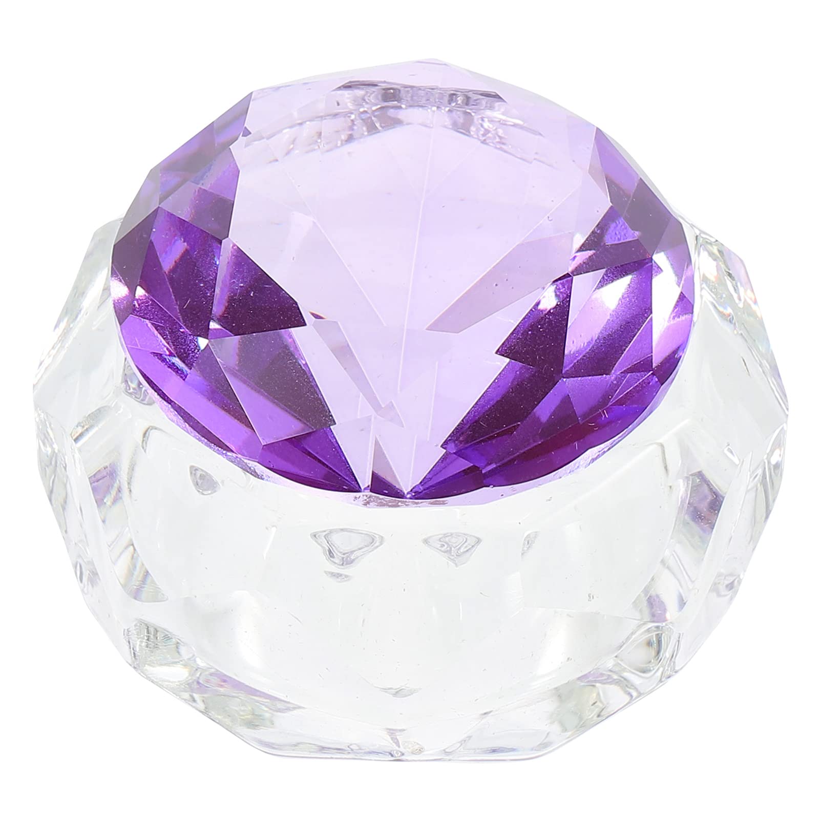 Lurrose Clear Glass Dappen Dish with Lid - Crystal Nail Art Liquid Container for Manicure & Pedicure | Perfect for Nail Salon, DIY Gel Polish Mixing, and Terrarium Decoration (Purple)