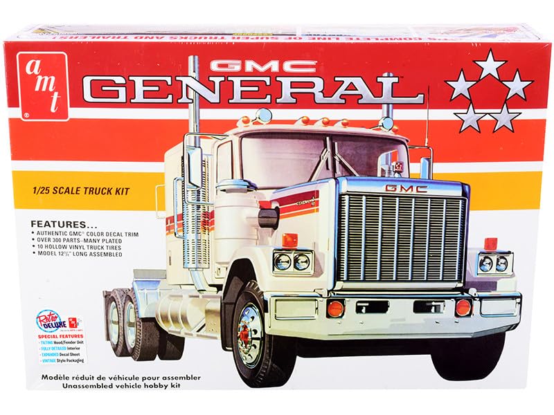 AMT 1/25 Scale Skill 3 Model Kit - GMC General Truck Tractor | Collectible Die-Cast Vehicle for Adults & Hobbyists | Perfect for Display, DIY Projects & Gift Giving