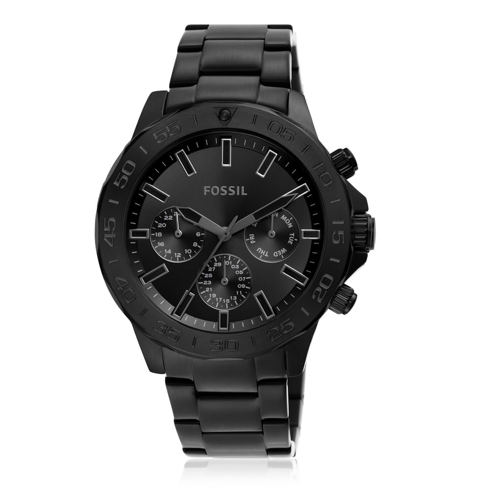 Bannon Multifunction Black Stainless Steel Watch for Men - Waterproof Chronograph with Date Display - Perfect for Business, Casual & Outdoor Activities