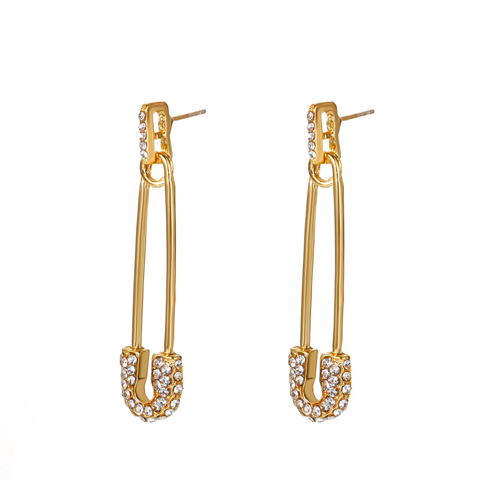 Fashionable Alloy Crystal Red Stone Earrings for Women - Elegant Pin Design Jewelry for Parties, Weddings & Special Occasions