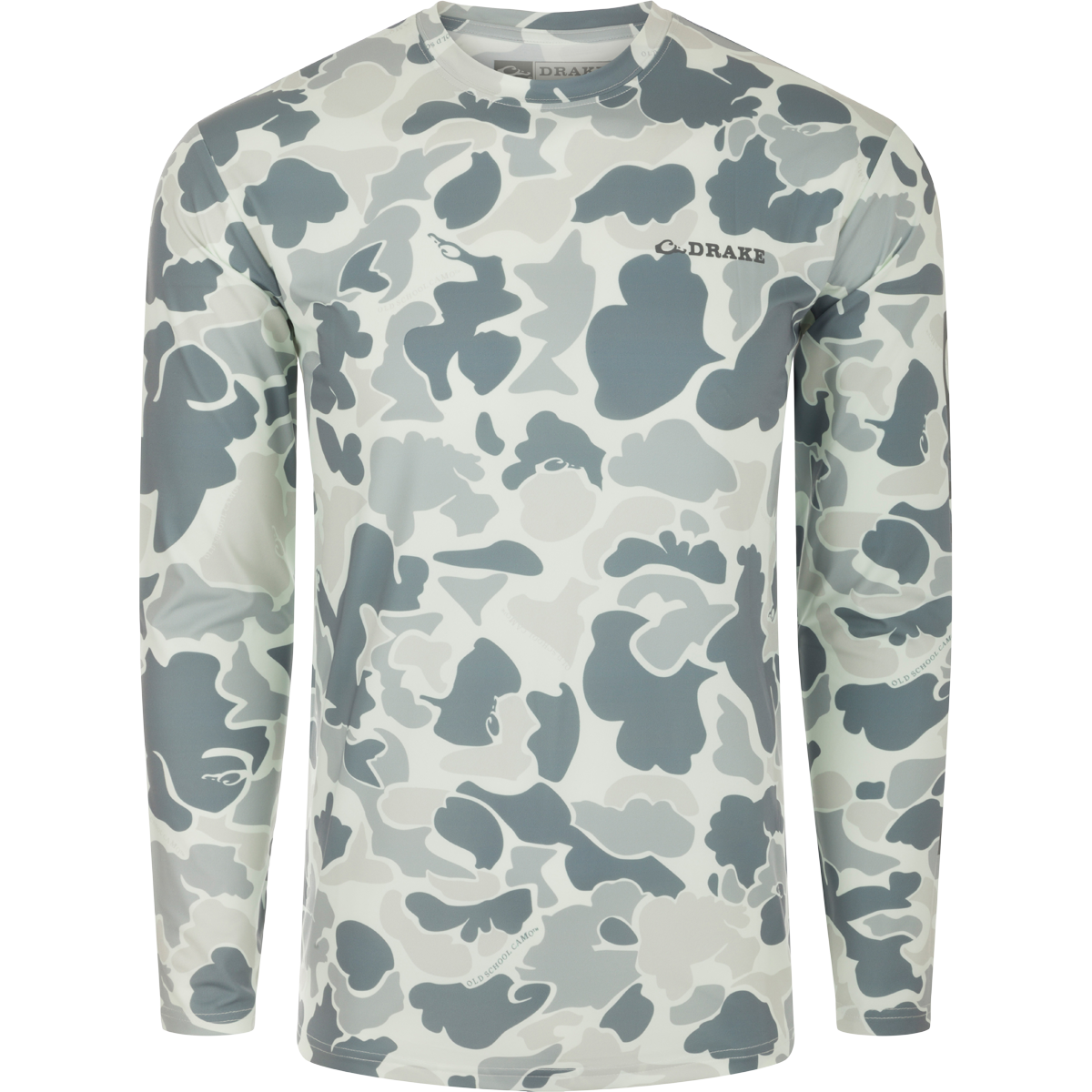 Long Sleeve Performance Crew Print T-Shirt for Men - Moisture Wicking Athletic Shirt with Stylish Design - Perfect for Gym, Running & Outdoor Activities