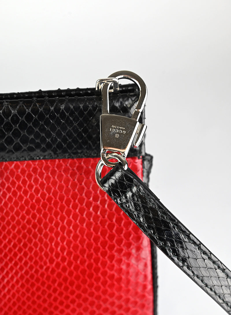 Gucci Yellow and Red Python Leather Handbag for Women - Luxury Designer Shoulder Bag for Parties, Dating & Special Occasions