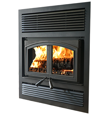 Empire Stove St. Clair 3000 Wood Burning Fireplace with Blower - 3.0 cu.ft. Metallic Black WB30FP - Perfect for Indoor Heating & Cozy Home Ambiance