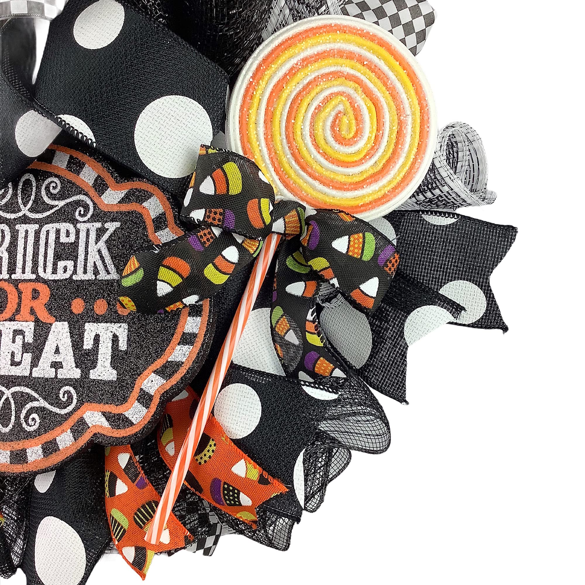 Faux Halloween Candy Corn & Lollipop Decorations - Halloween Wreath Attachments & Embellishments - Candy-Themed Halloween Decor for Parties, Home, and Outdoor Decorations