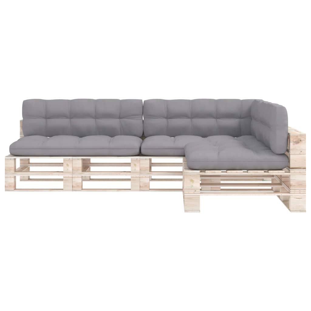 7-Piece Pallet Sofa Cushion Set - Thick Padded Seat Cushions for Outdoor Patio Furniture - 100% Polyester Fabric in Gray - Perfect for Backyard, Deck, and Poolside Lounging