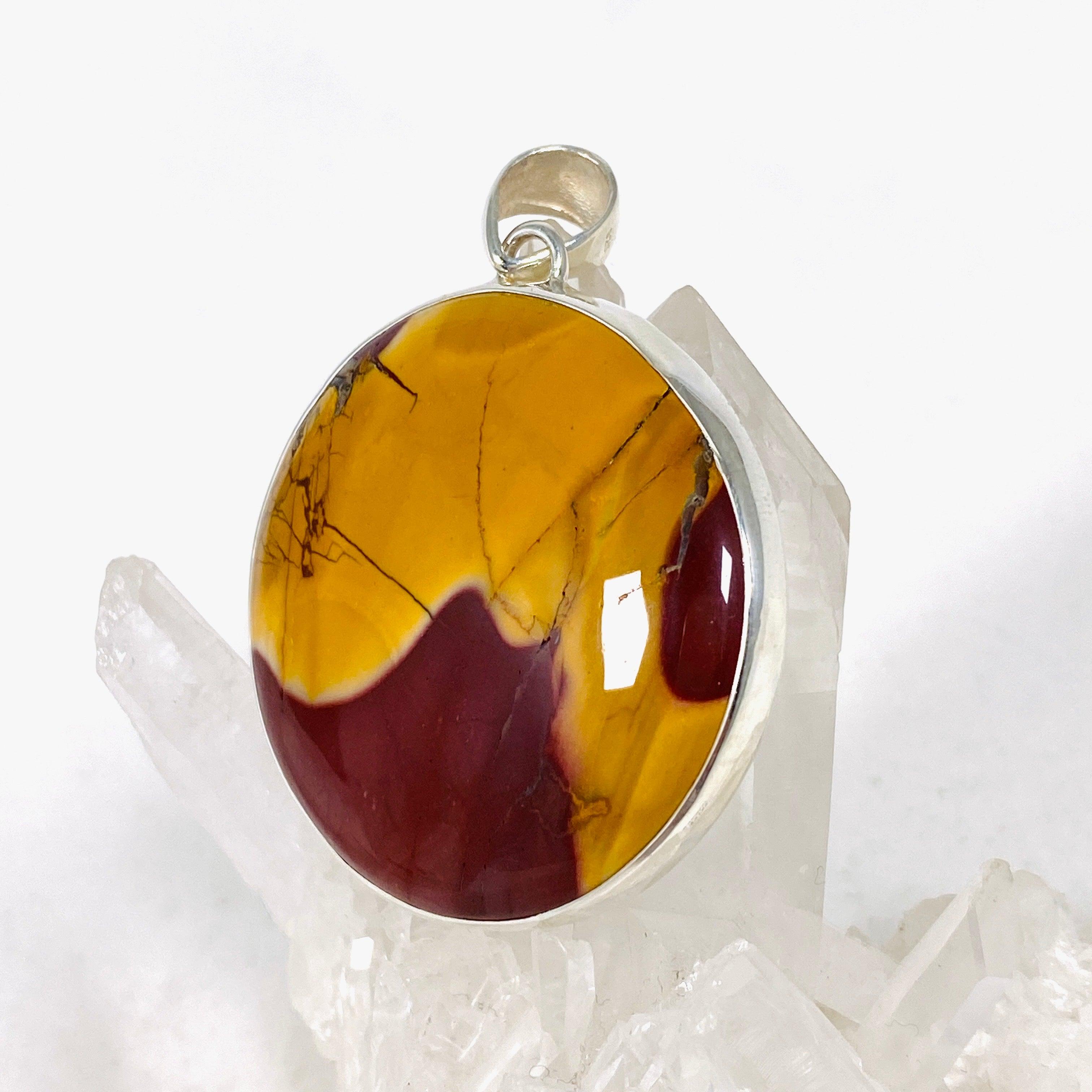 Natural Mookaite Round Pendant Necklace KPGJ4146 - Handmade Gemstone Jewelry for Women, Healing Crystal Gift for Meditation & Spiritual Energy
