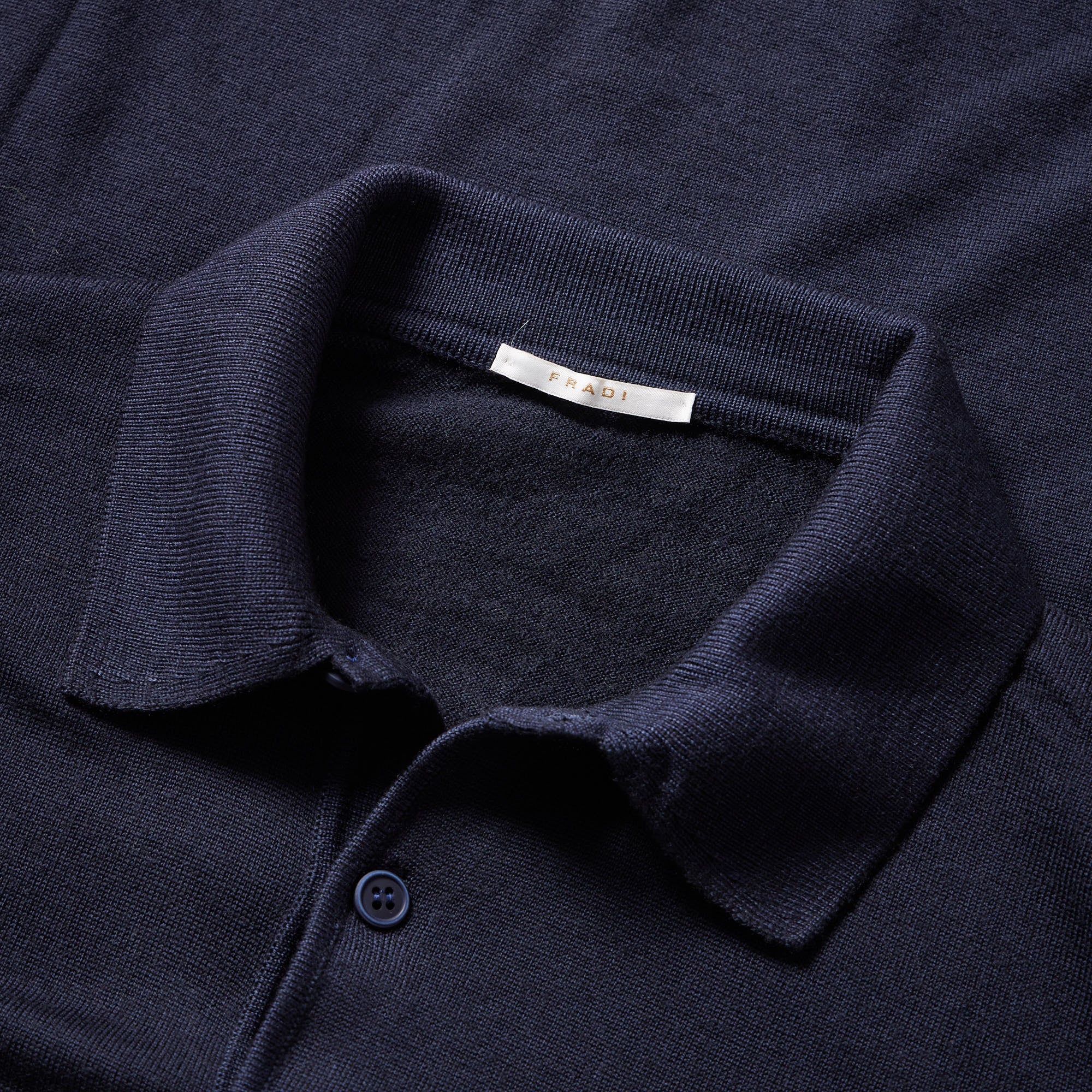 FRADI Men's Navy Blue Knit Sweater with Collar - Stylish & Comfortable for Casual Wear, Office, and Outings