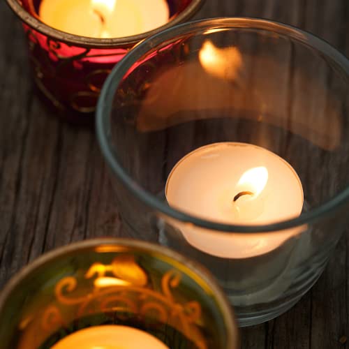 100% Pure Natural Beeswax Tealight Candles - Handmade in USA, Bulk Pack of 100 Unscented Tealights for Wedding Centerpieces, Party Decor, Romantic Dinners & Home Aromatherapy (Refill Candles Without Cups)