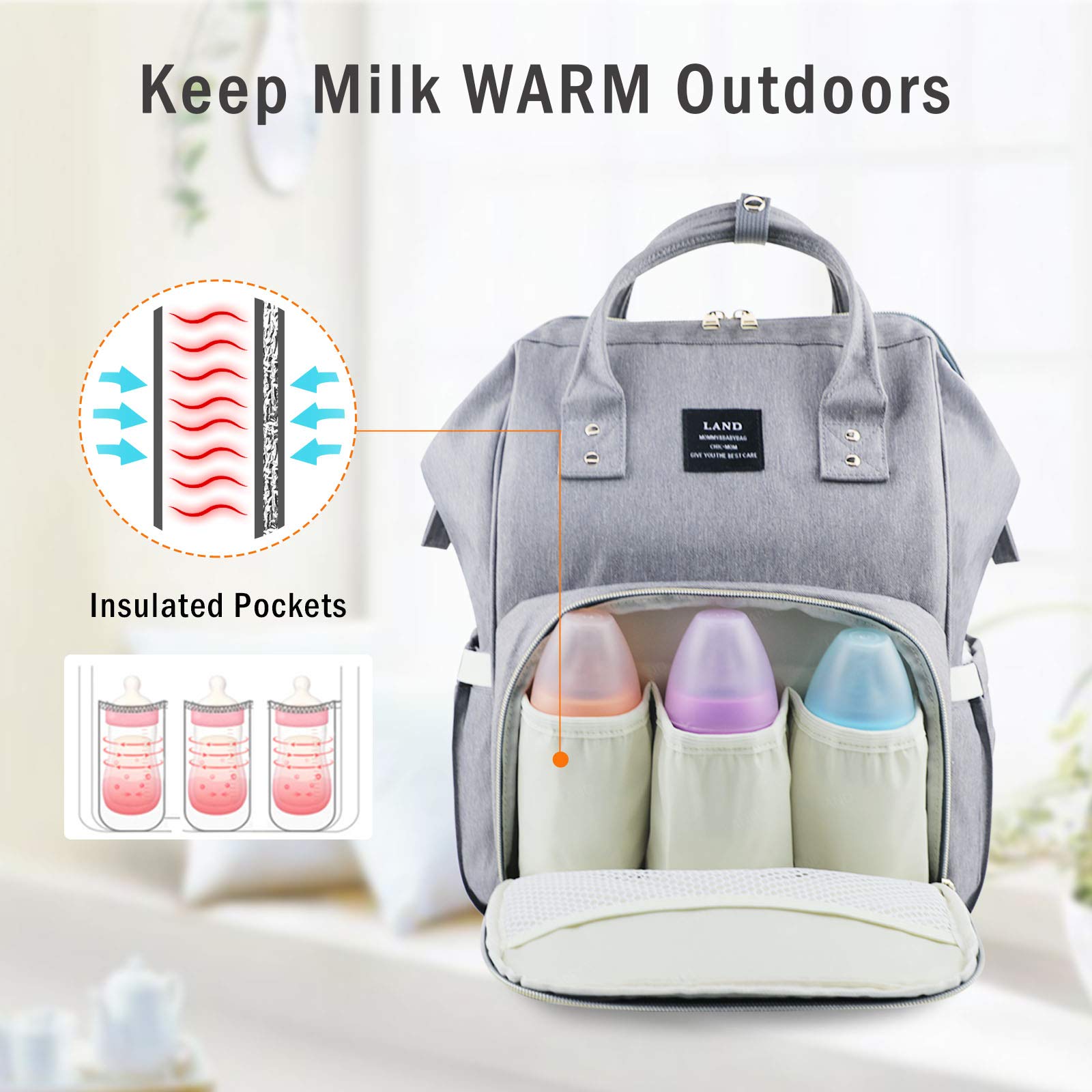 **Large Capacity Baby Diaper Backpack - Waterproof Travel Diaper Bag for Moms, Dads & Caregivers | Perfect for Daycare, Outings & Travel**