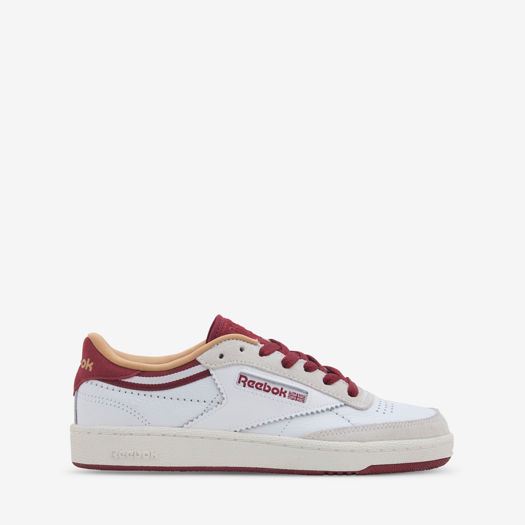 Reebok Club C 85 Vintage Sneakers - White, Retro Red & Chalk | Classic Retro Running Shoes for Men & Women | Perfect for Casual Wear, Gym & Street Style