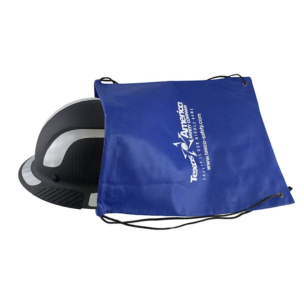 Premium Carbon Fiber Safety Helmet - ANSI Certified Full Brim Hard Hat with Reflective Strips - Matte Black Construction Helmet with Storage Tote Bag - Ideal for Construction, Mining & Industrial Work Safety