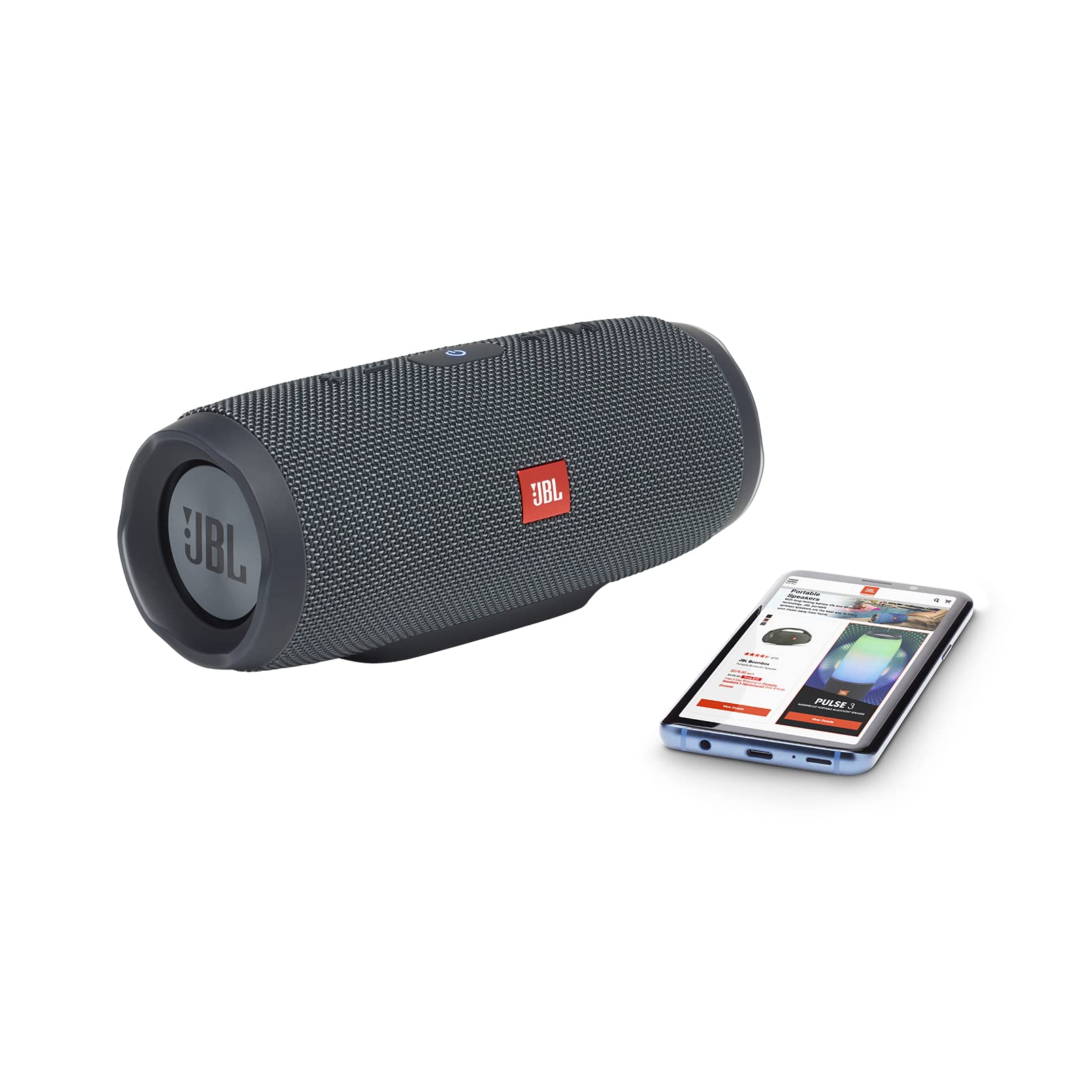 JBL Charge Essential Portable Bluetooth Speaker (Renewed) - Waterproof Wireless Speaker with 20H Playtime, Dual Bass Radiators - Perfect for Outdoor, Beach, Pool Parties & Travel