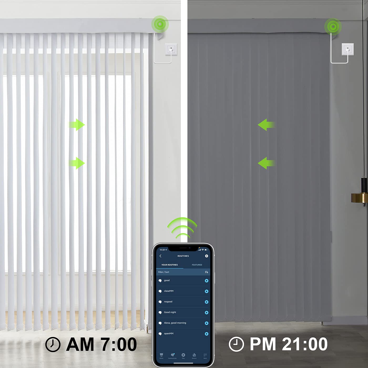 Yoolax Motorized Vertical Blinds for Sliding Glass Doors - Smart Blackout Shades Compatible with Alexa & Google Home - Custom Size Pure White Window Treatments - Perfect for Patio Doors, Living Room & Bedroom