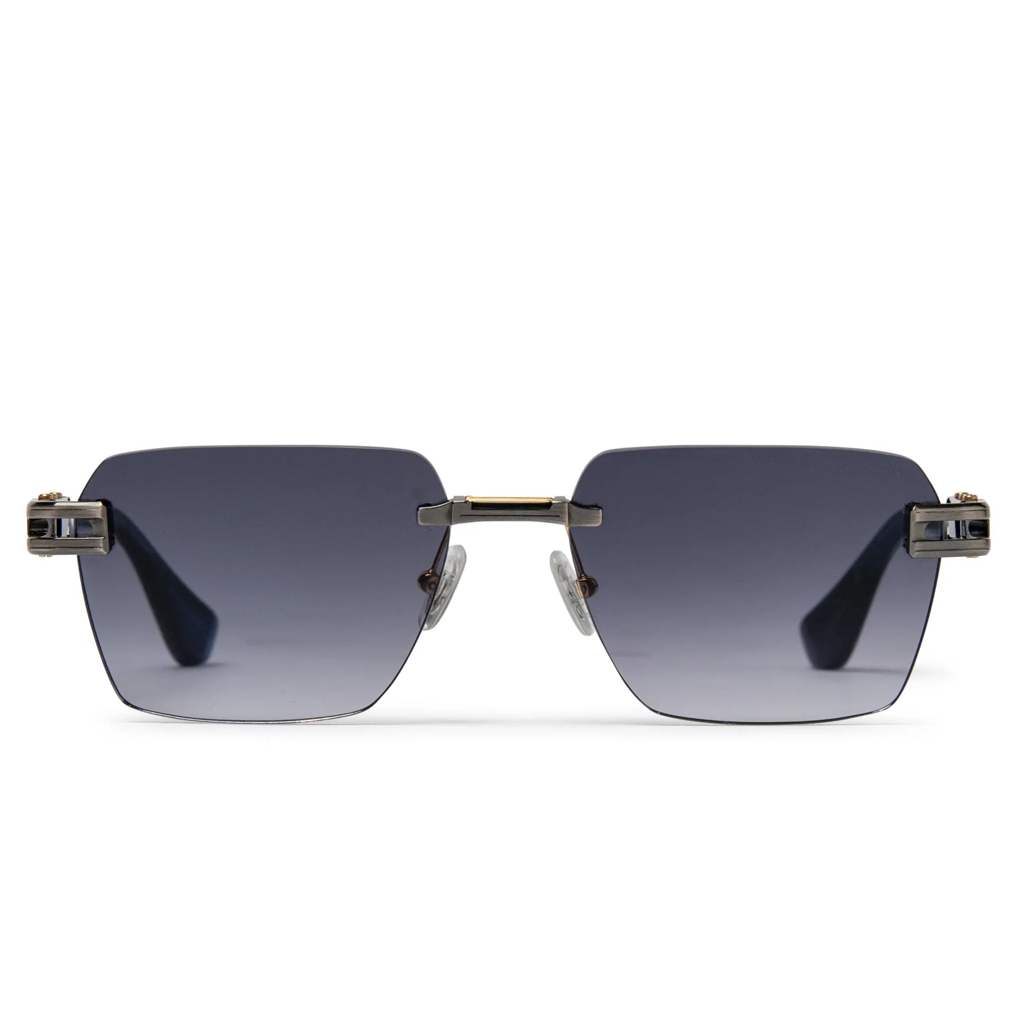 Vintage Dita Meta EVO DTS147 A02 Custom Antique Silver Blue Swirl Sunglasses - Premium Designer Shades for Fashion & Outdoor Activities