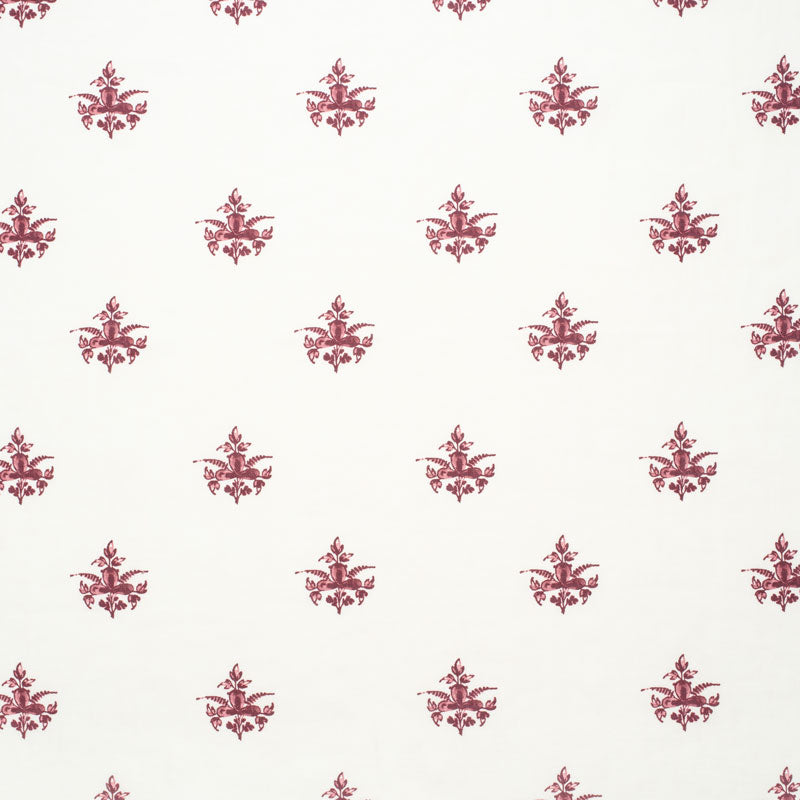 Trifolium Clover Linen Fabric with Raspberry Pattern on Ivory Background - Perfect for DIY Crafts, Home Decor, and Fashion Accessories