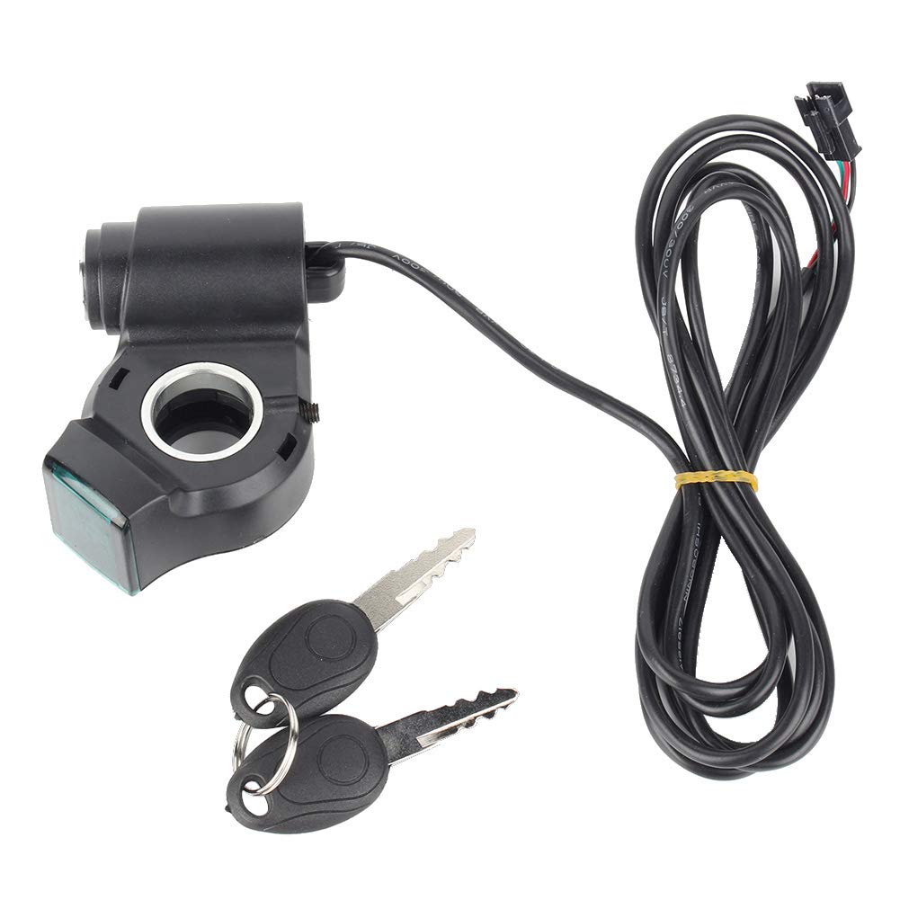 Electric Bike Voltage Display & Throttle - 2m Black Plastic Handlebar Controller for E-Bikes - Compatible with Lithium & Acid Batteries - Perfect for Commuting & Off-Road Cycling