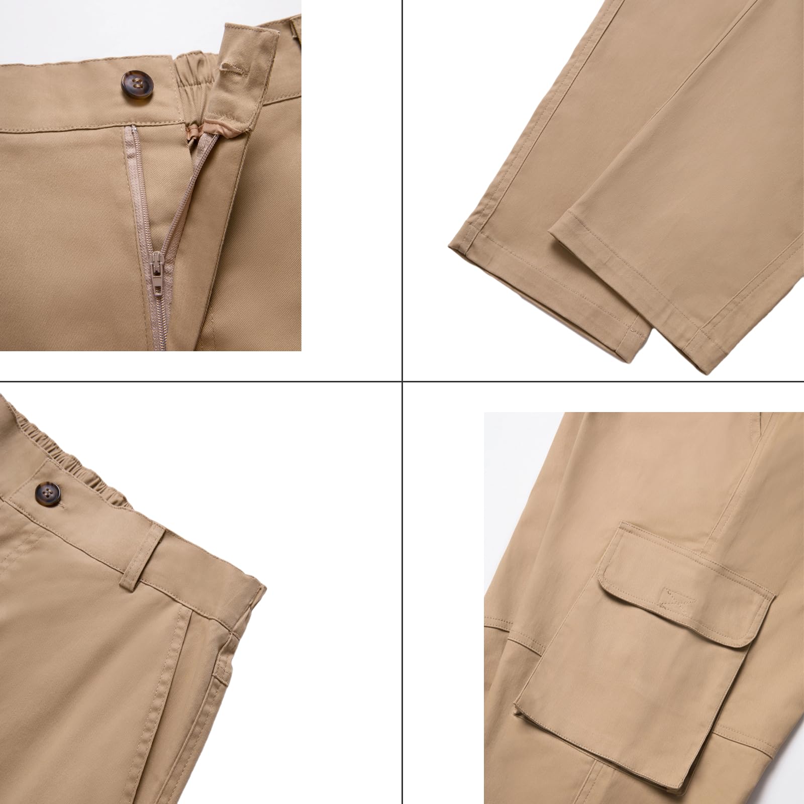 AI FARLD Men's Cargo Pants with Multiple Pockets - Stretch Cotton Work Pants, Elastic Waist & Relaxed Fit for Hiking, Outdoor Activities & Casual Wear | Durable & Comfortable for Work, Travel & Everyday Use